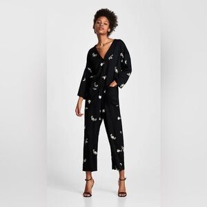 Zara Floral Jumpsuit, Size M